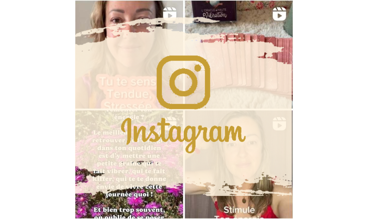Collage Instagram avec deux portraits de femmes, texte promotionnel et logo appareil photo au centre.
